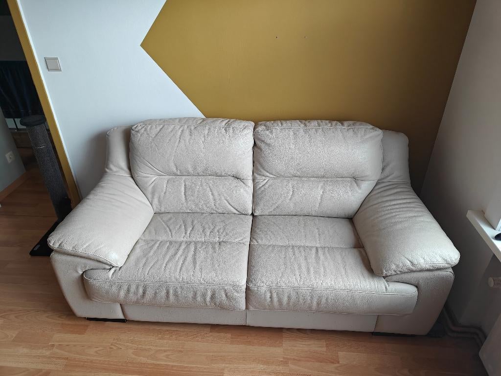 Lederen tweezit, Ophalen, Gebruikt, 150 tot 200 cm, Tweepersoons