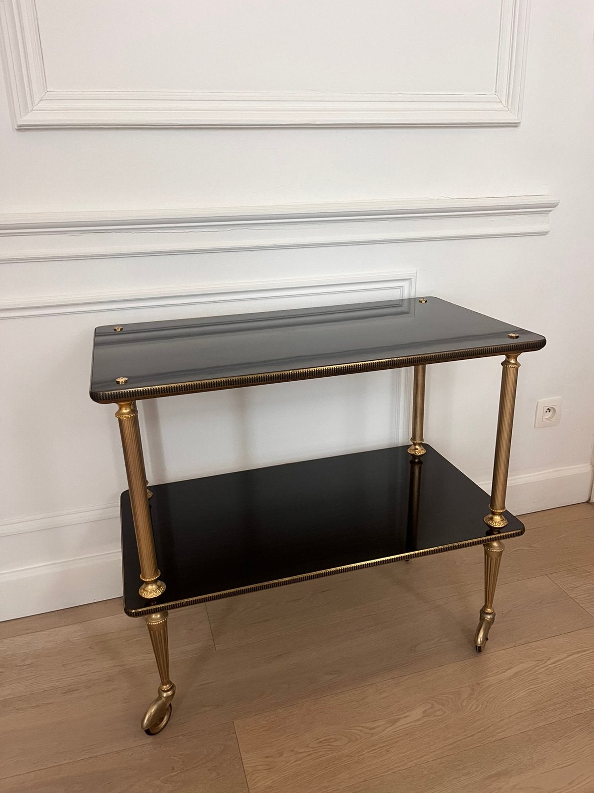 Vintage serveerwagen/bijzettafel – Hollywood Regency stijl, Huis en Inrichting, Tafels | Sidetables, Ophalen