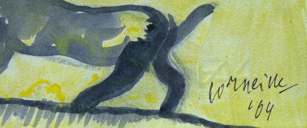 CORNEILLE / VROUW MET KATTEN / ORIGINEEL WERK / 24x33cm SIG, Antiquités & Art, Art | Peinture | Moderne, Figures, Papier/carton