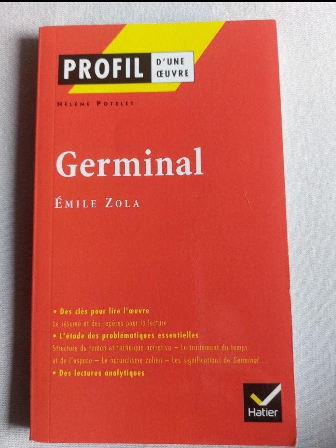 Germinal de Zola, Enlèvement, Utilisé, Français