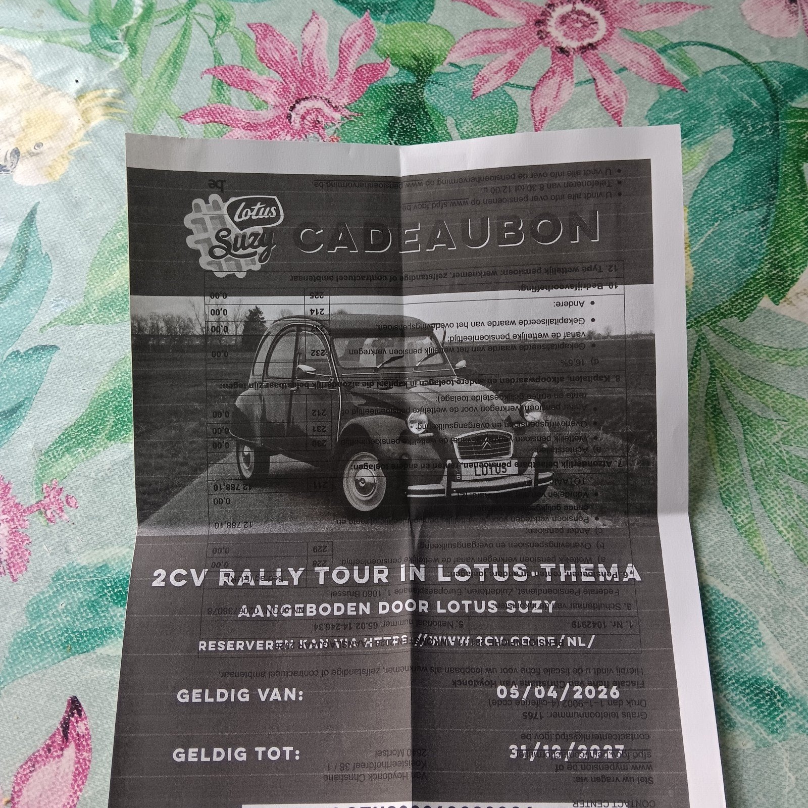 cadeaubon voor een dag te rijden met een cv2, Tickets & Billets, Réductions & Chèques cadeaux, Bon cadeau