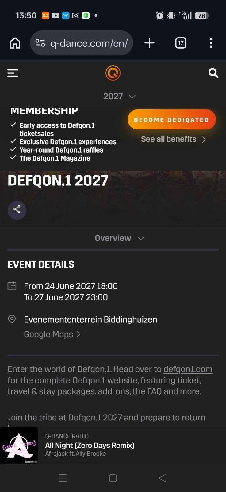 billet de week-end defqon 1 pour l'année prochaine, Tickets & Billets