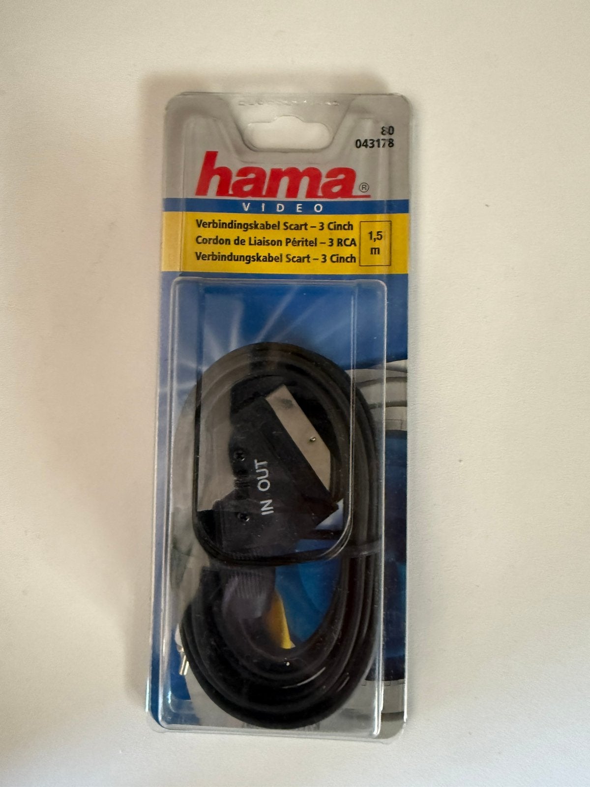 Hama Scart naar 3 Cinch (RCA) videokabel 1,5 meter, Audio, Tv en Foto, Audiokabels en Televisiekabels, Nieuw, Scartkabel, Ophalen