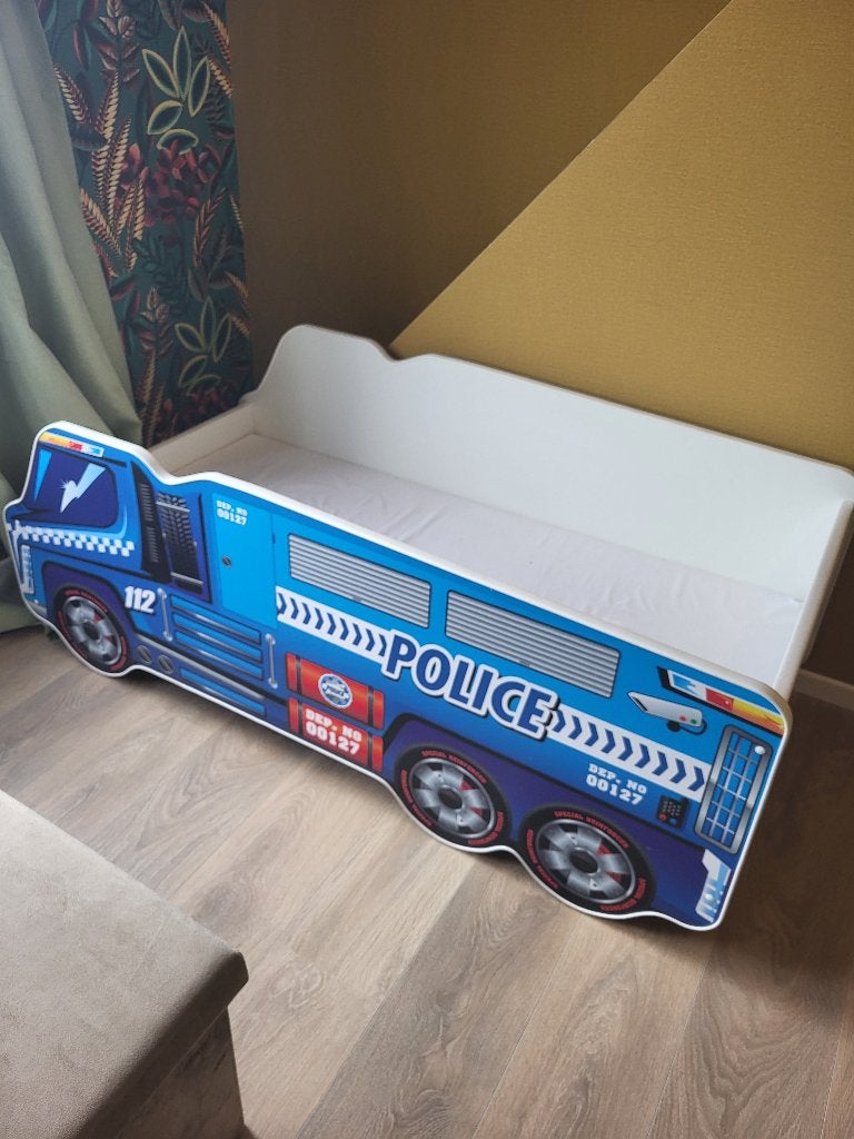 Politie bed, Ophalen, Blauw, 190 cm of minder, Zo goed als nieuw