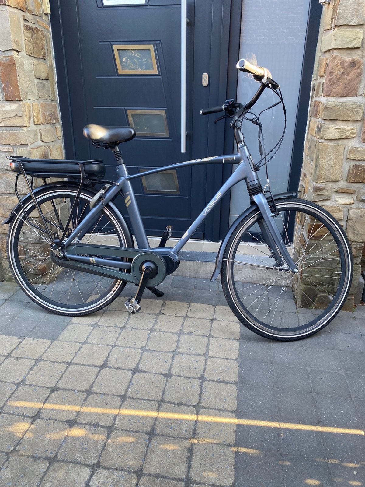 Mooie fiets elektrische herenfiets vogue discover, Fietsen en Brommers, Gebruikt, Velgrem, Versnellingen, 53 tot 57 cm