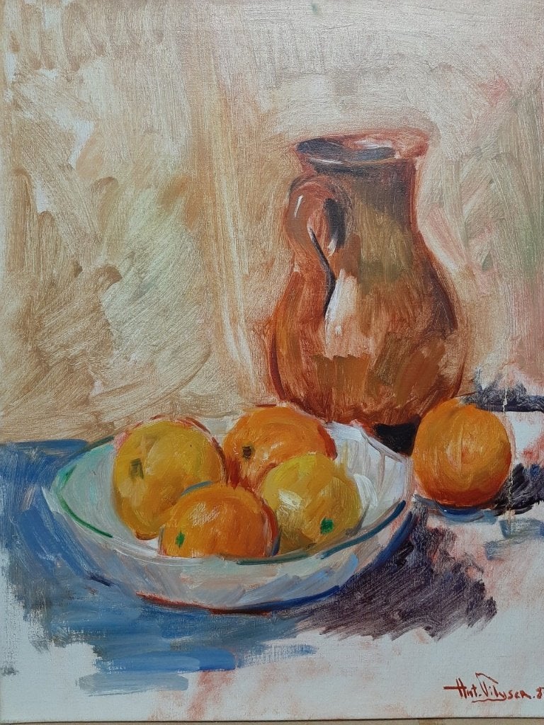 STILLEVEN Anton Pilyser, Antiek en Kunst, Kunst | Schilderijen | Modern, Stilleven, Ophalen of Verzenden, Overige materialen, Gesigneerd