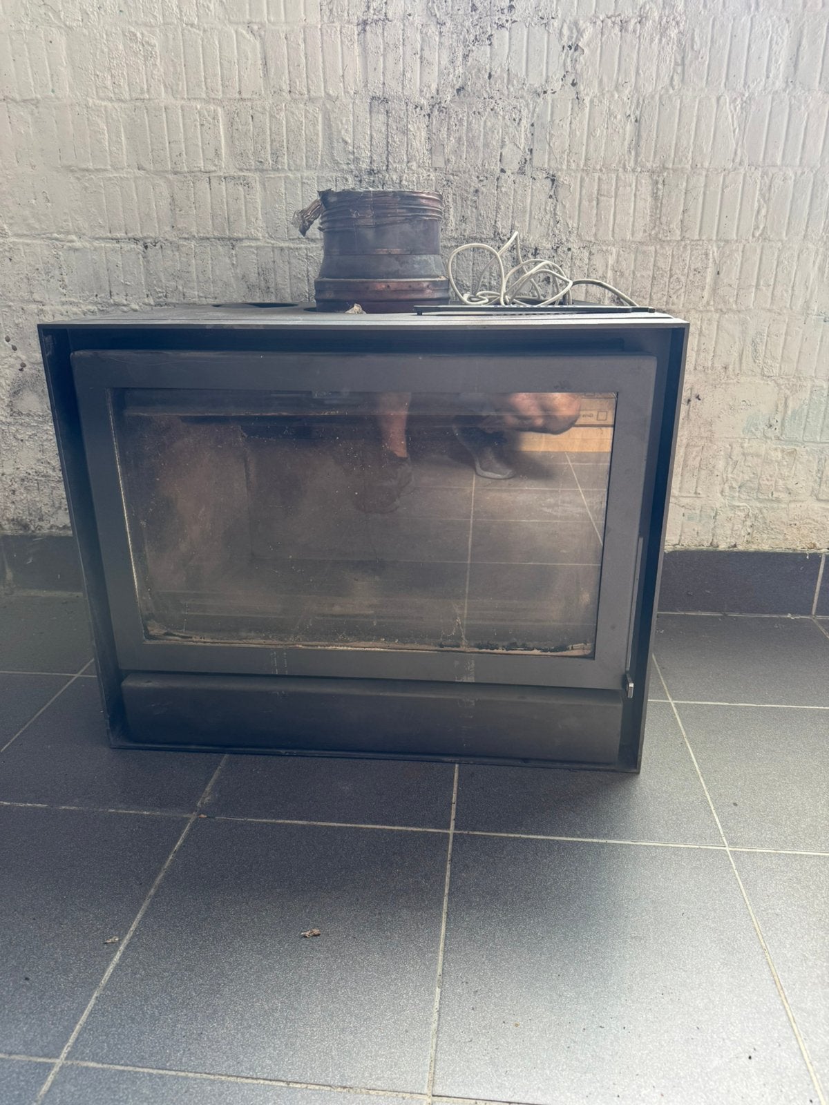 Houtkachel met 2 elektrische ventilators,Barbas, Huis en Inrichting, Haarden, Ophalen, Zo goed als nieuw