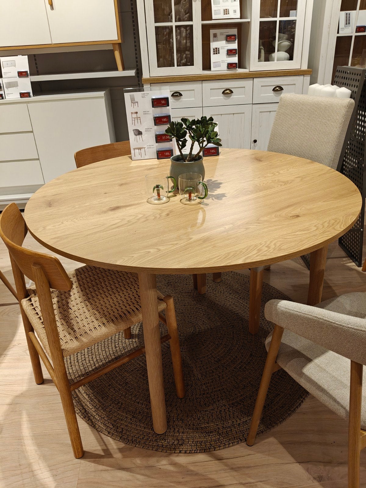 Ronde eettafel 4 personen, Huis en Inrichting, Tafels | Bijzettafels, Ophalen, Overige materialen, Rond, Zo goed als nieuw