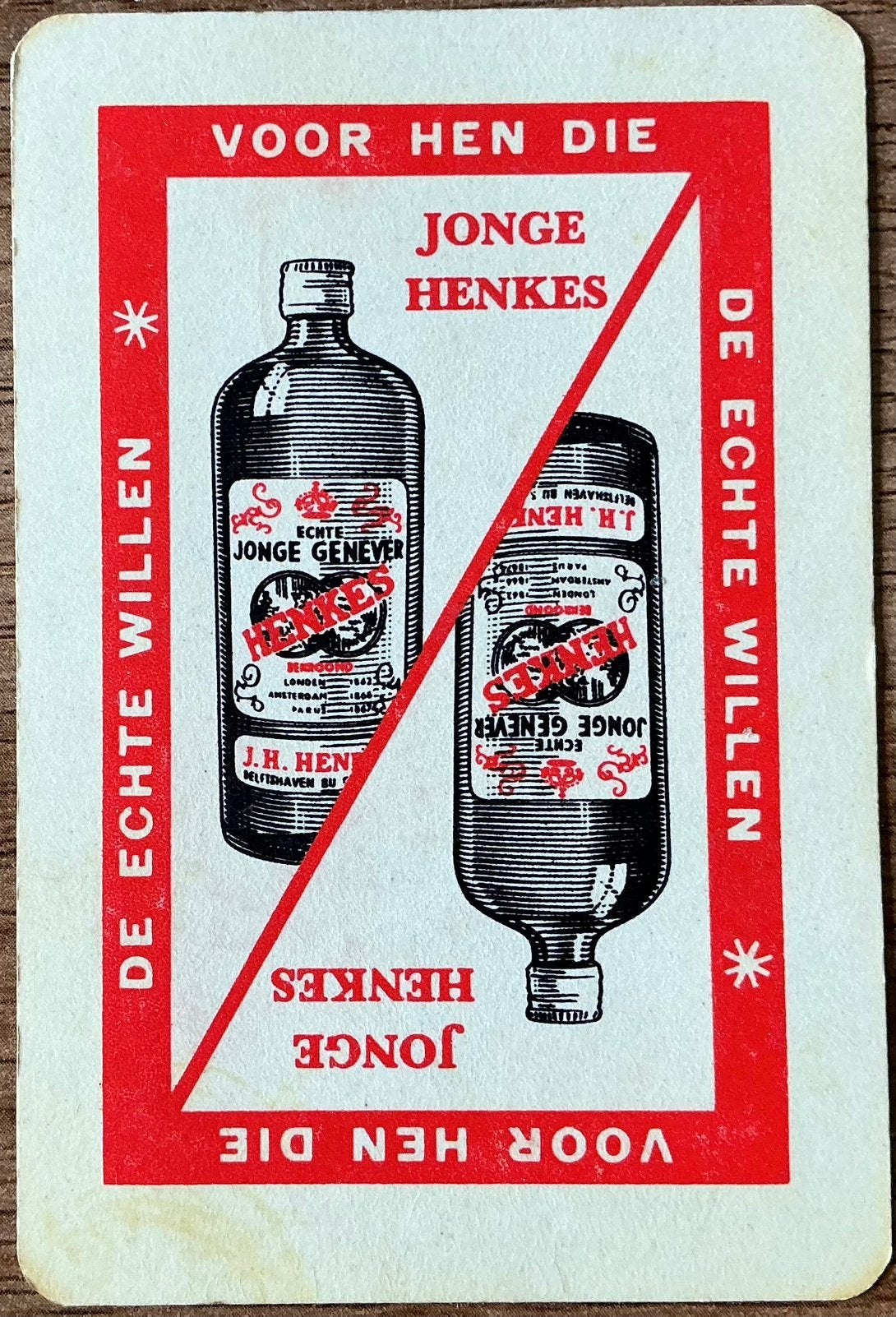 Splk JONGE HENKES GENEVER/DE ECHTE WILLEN, Ophalen of Verzenden, Zo goed als nieuw, Speelkaart(en)