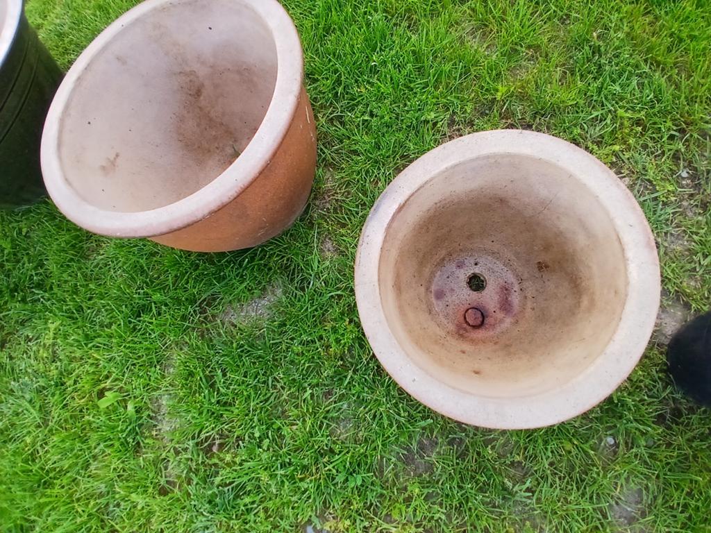 Grote stenen bloempotten – set van 6 – vorstbestendig, Enlèvement, Jardin
