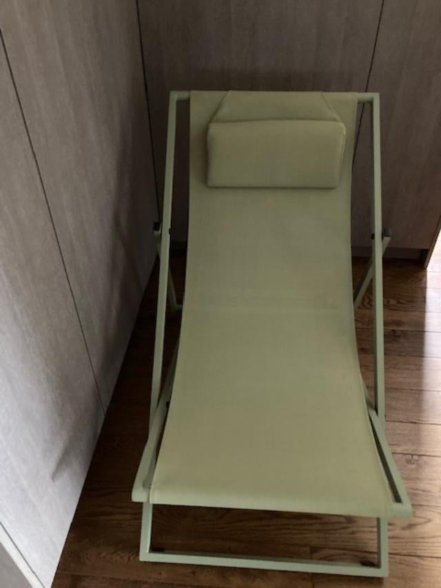 Strandstoel verstelbaar 1 maal 1 uur ingezeten voor 30 euro, Jardin & Terrasse, Chaises de jardin, Enlèvement, Comme neuf, Bois