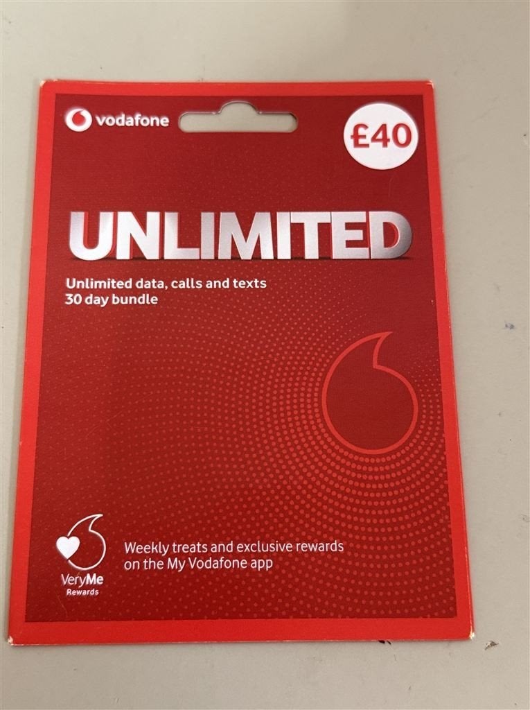 UK sim kaart - Vodafone - Unlimited 30 days bundle, Télécoms, Cartes prépayées & Cartes SIM, Enlèvement ou Envoi, Neuf, Vodafone