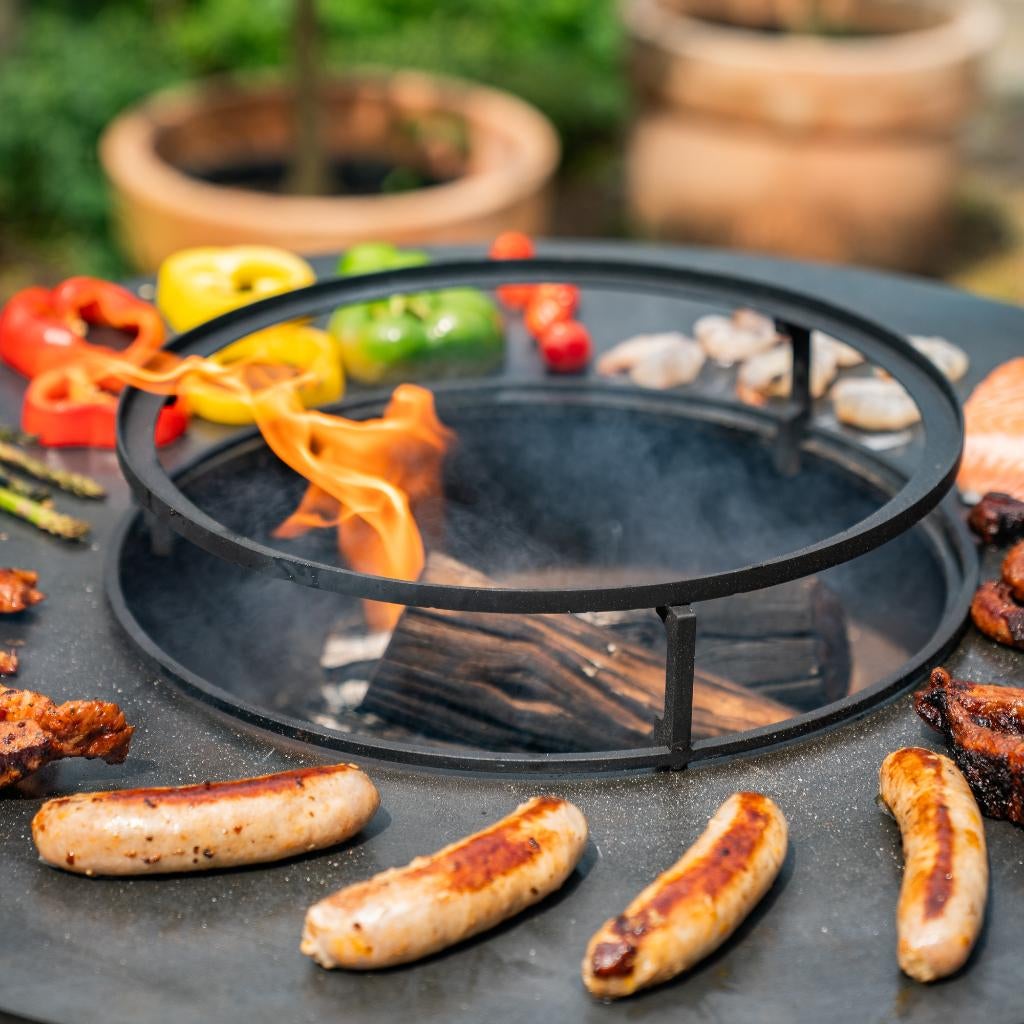 BBQ Plancha Hermano XL 80 Cortenstaal met houtopslag NW, Tuin en Terras, Houtskoolbarbecues, Ophalen of Verzenden, Nieuw, RJRoyal Living