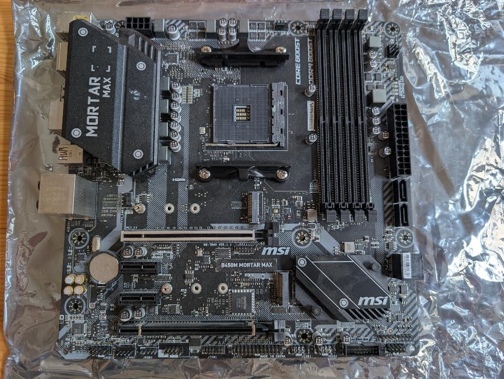 MSI B450M Mortar Max + WIFI6, Computers en Software, Moederborden, Ophalen, Gebruikt, DDR4, Micro-ATX