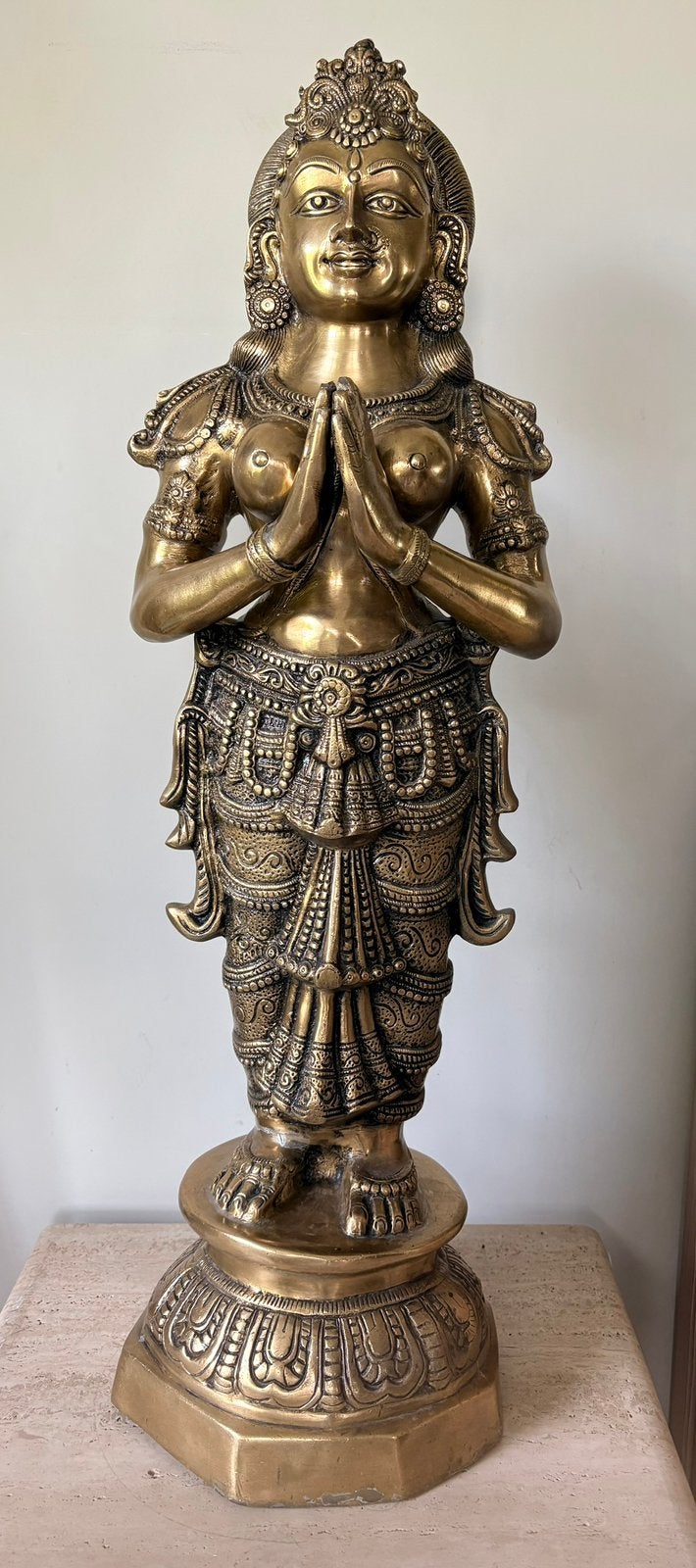 Belle grande statue exotique Namaste (92 cm), Enlèvement, Comme neuf