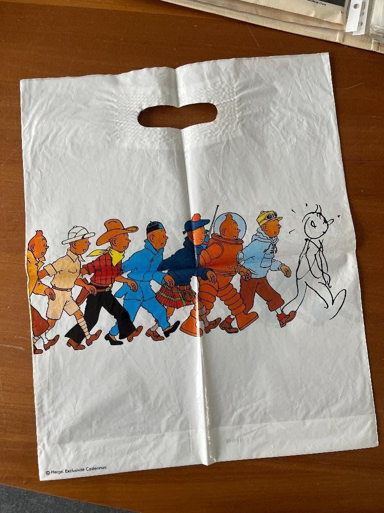 Tintin vintage boodschappentas, Ophalen of Verzenden, Kuifje