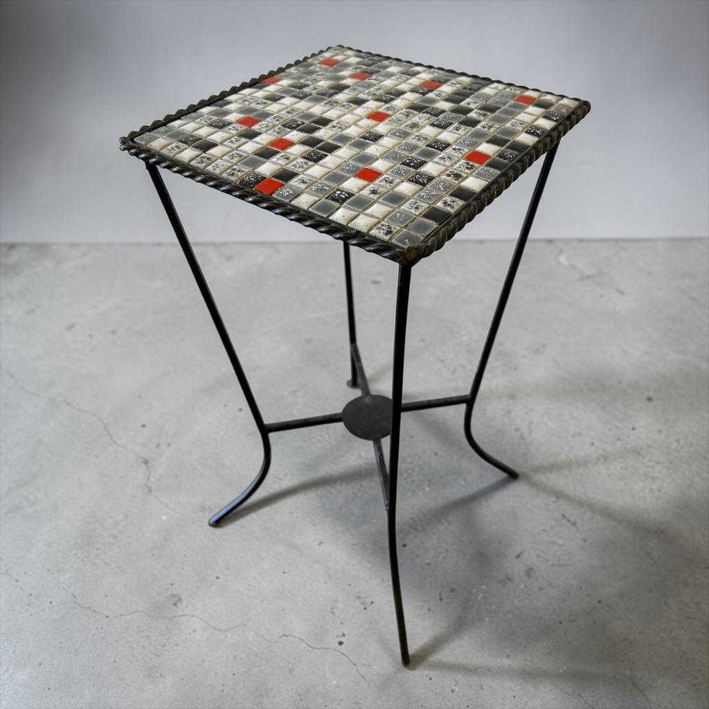 Table d'appoint vintage en mosaïque/table à plantes, Enlèvement, Utilisé