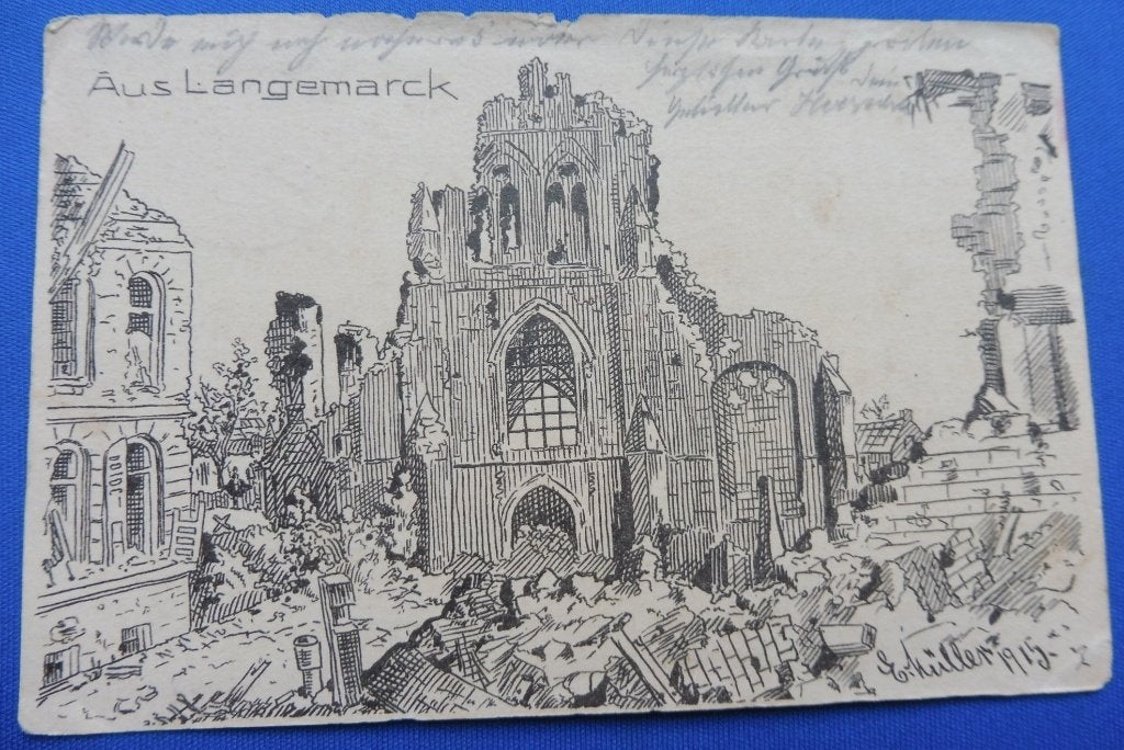 Feldpost WO1 Langemarck/Langemark - Vlaanderen 1915 (S), Envoi, Armée de terre, Autres types