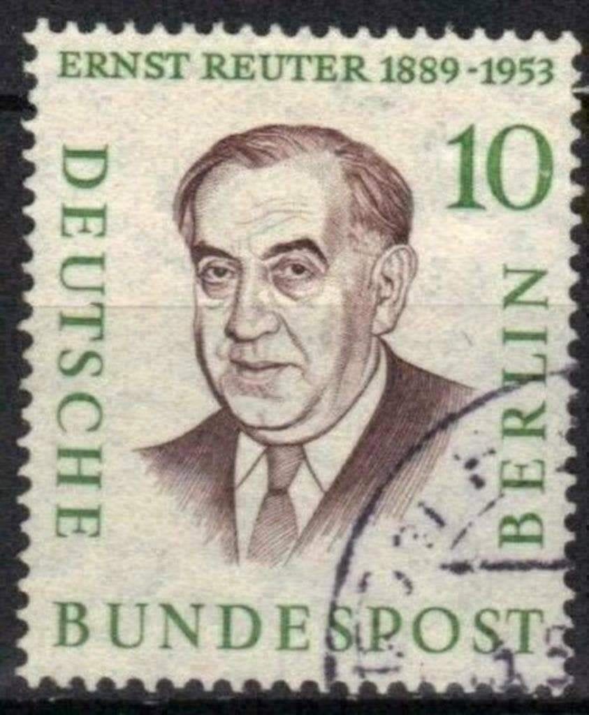 Allemagne Berlin 1957-1959 - Yvert 146 - Ernst Reuter (ST), Timbres & Monnaies, Timbres | Europe | Allemagne, Affranchi, Envoi