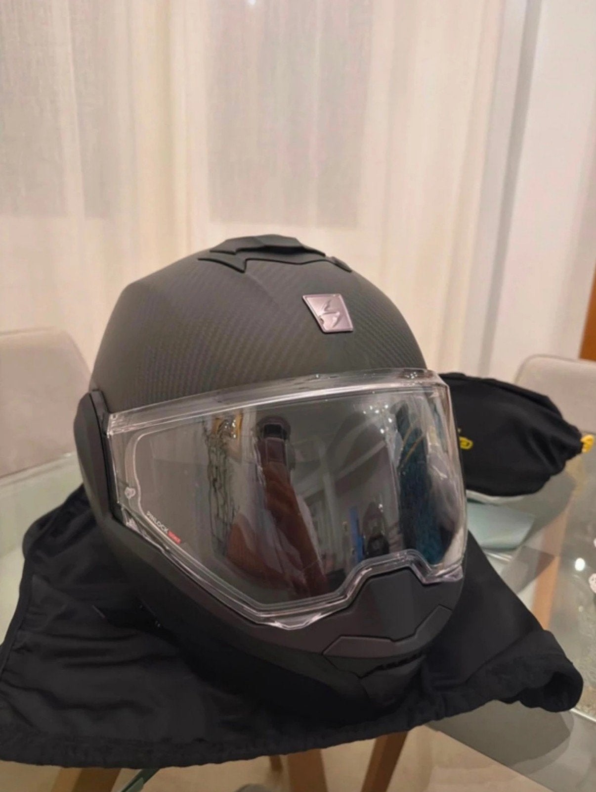 systeemhelm scorpion exo tech carbon, Motos, Enlèvement ou Envoi, S