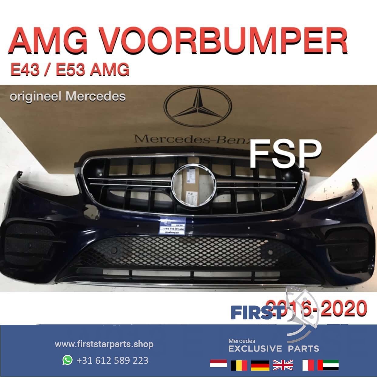 W213 W238 E43 E53 AMG VOORBUMPER BLAUW + GT GRIL Mercedes E