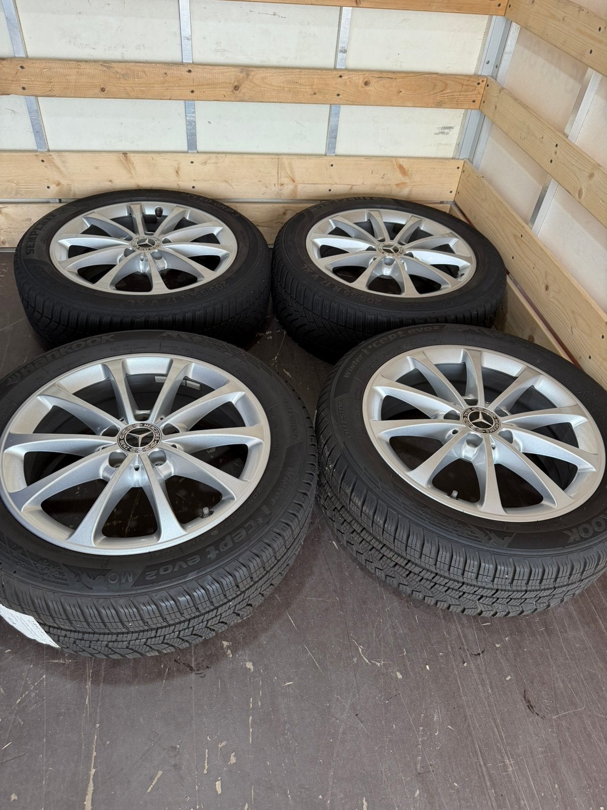 Mercedes Velgen 17 inch met Winterbanden 6-7 Mm Originel, Auto-onderdelen, Banden en Velgen, Ophalen of Verzenden, 17 inch, Winterbanden