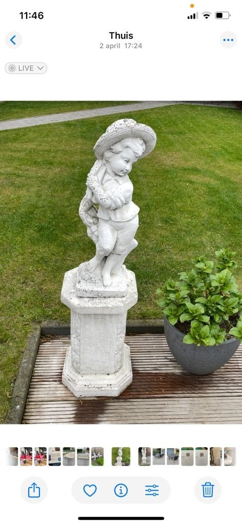 Betonnen tuinbeeld, Ophalen, Gebruikt, Beton, Mensenbeeld