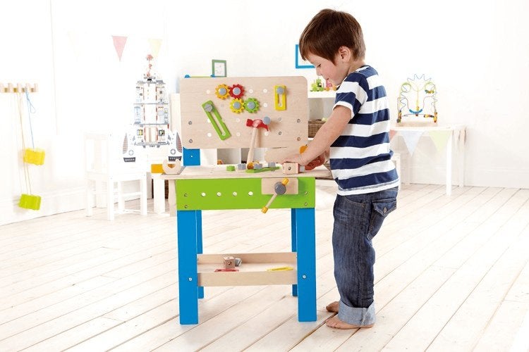 Hape houten kinderwerkbank incl accessoires, Ophalen of Verzenden, Nieuw, Overige typen