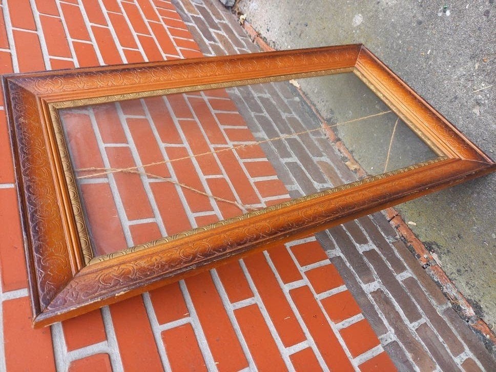 vintage kader met glas, Vintage, Ophalen, Glas