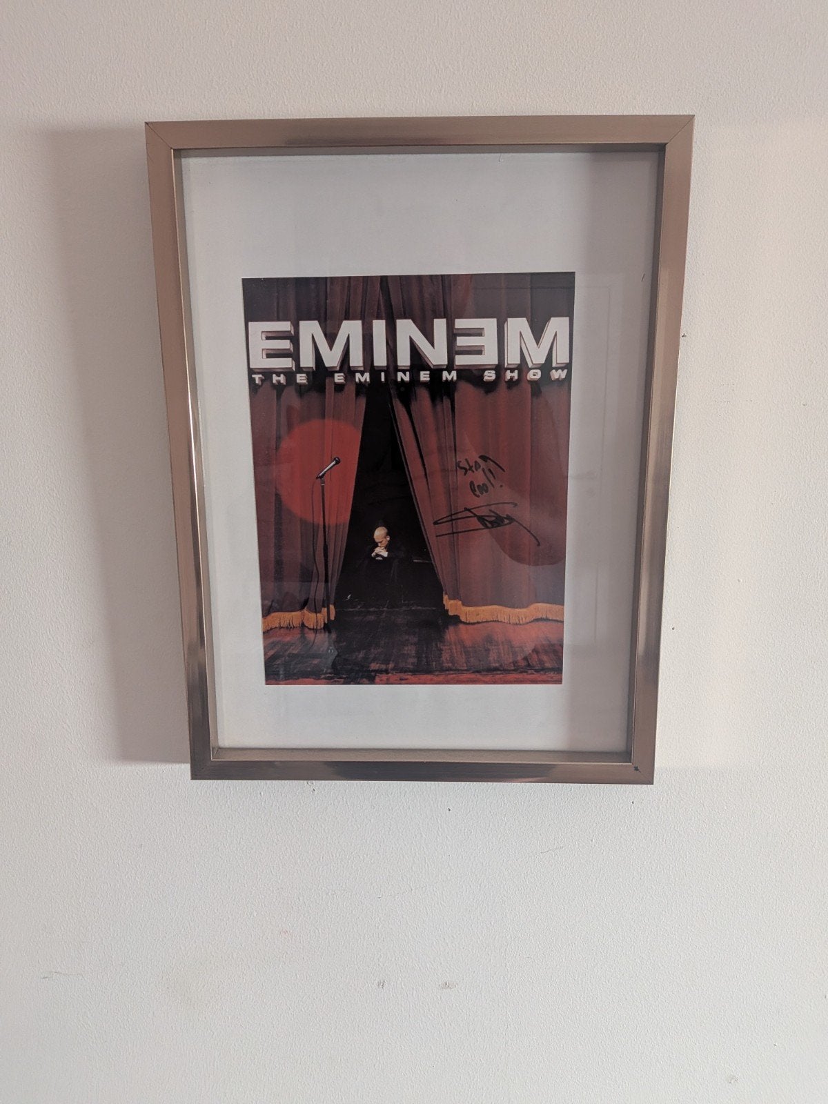 Mini-poster signé par Eminem Slim Shady avec certificat, Enlèvement ou Envoi, Comme neuf, Photo ou Carte, Signé