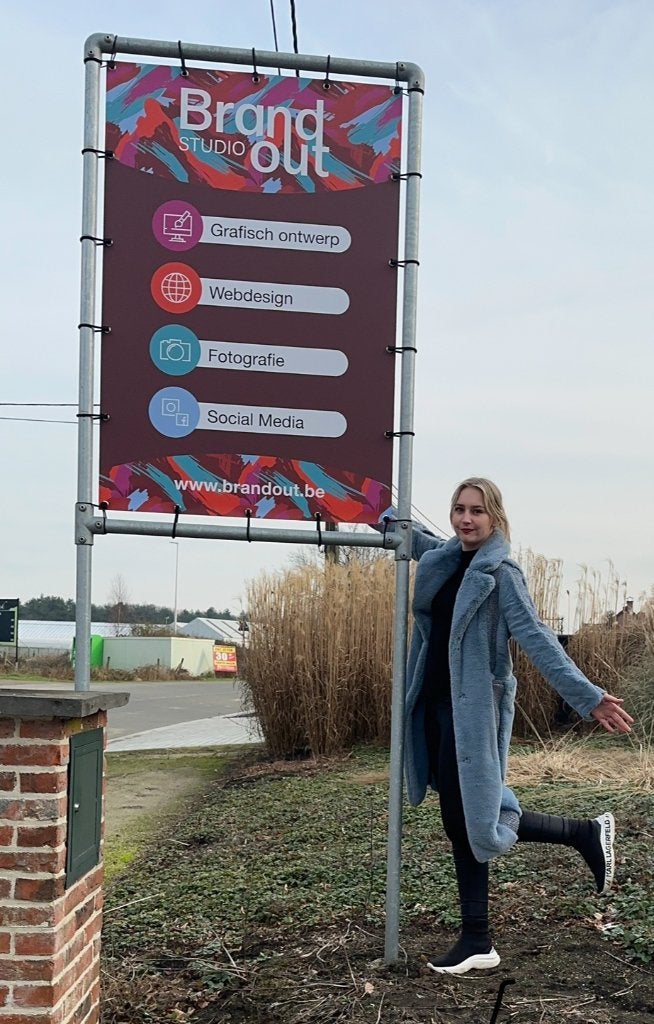 Stijgerbuis reclame frame voor spandoek, Ophalen, Zo goed als nieuw, IJzer