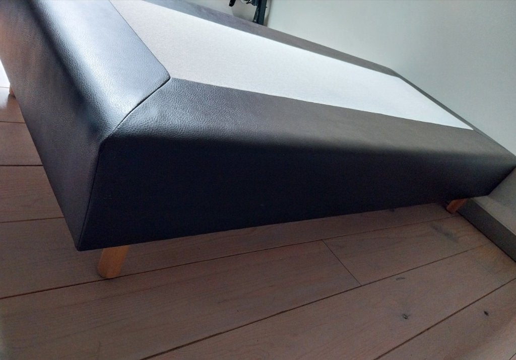 *** 1 persoons-Boxspring 90x200 Bed ***, Huis en Inrichting, Ophalen, Bruin, 200 cm