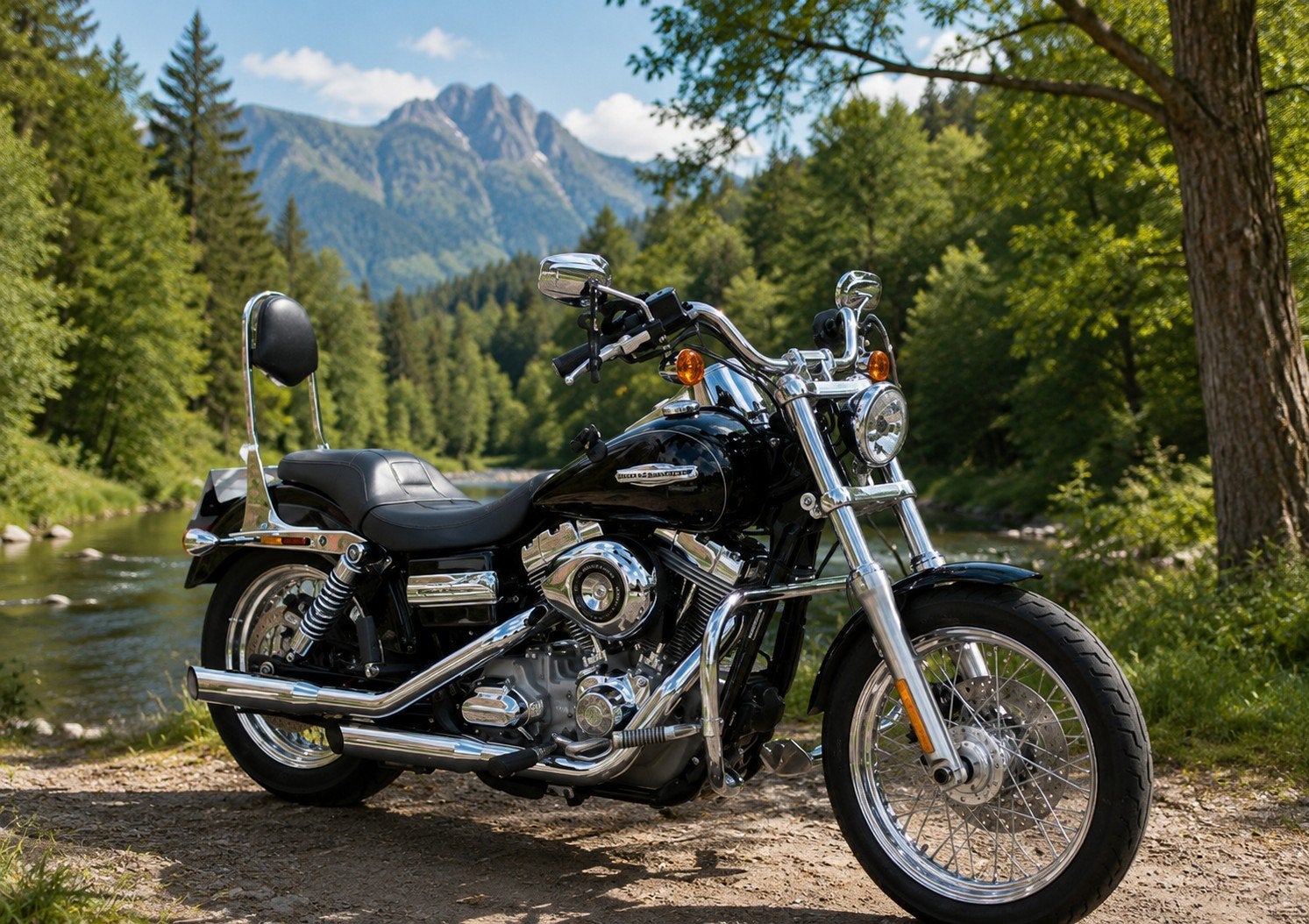 Harley dyna super glide custom, 2 cilinders, 1600 cc, Chopper, Gebruikt