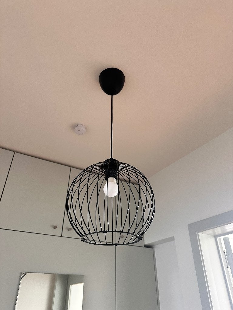 Zwarte metalen hanglamp, Ophalen, Zo goed als nieuw, Metaal