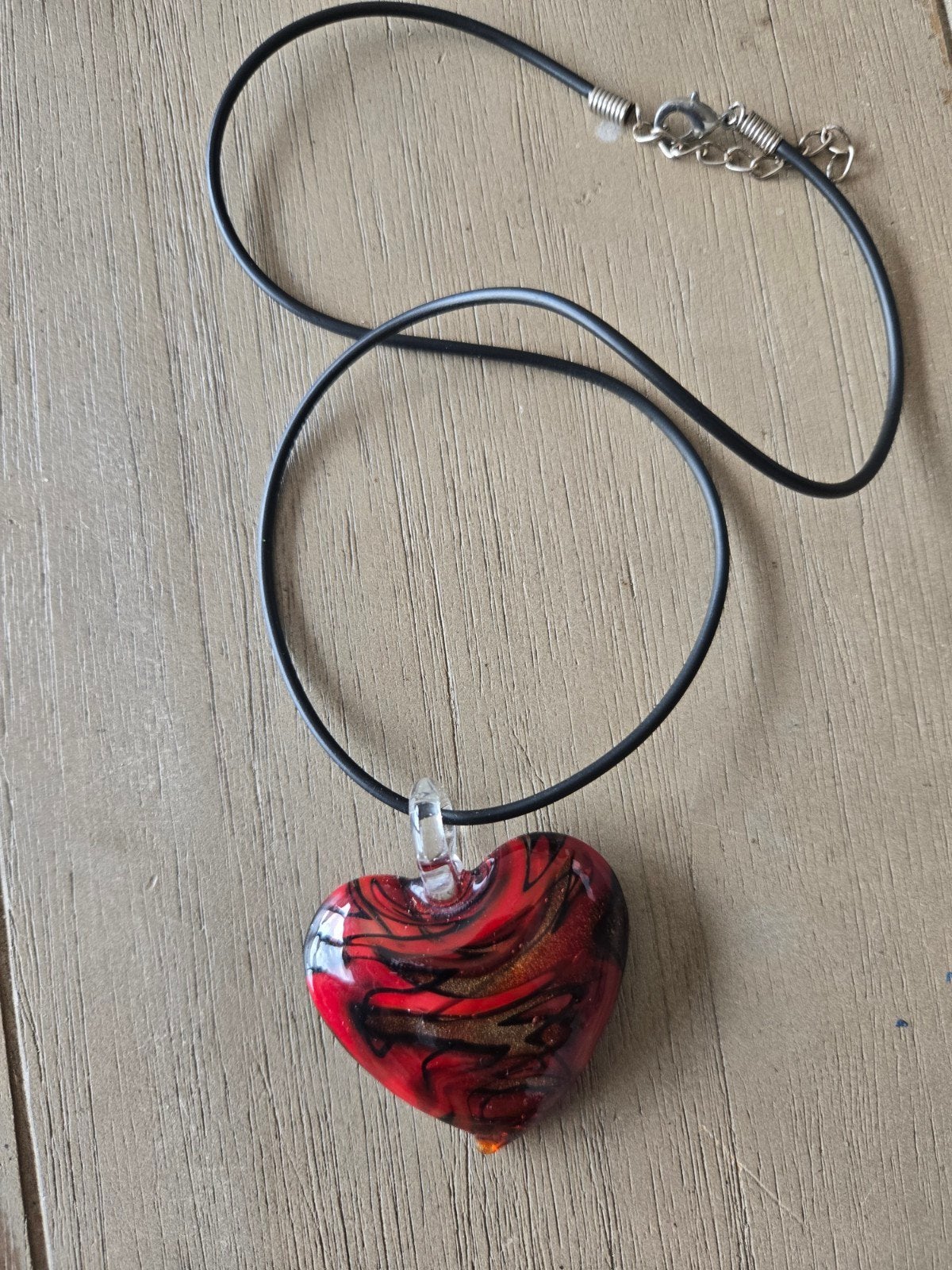 murano hart ., Handtassen en Accessoires, Kettingen, Ophalen of Verzenden, Rood, Goud