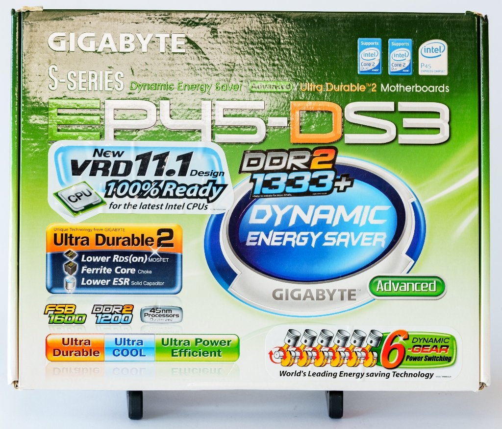 Gigabyte EP45-DS3 (boxed) + C2D E5300 + Super Talent DDR2, Informatique & Logiciels, Cartes mères, Enlèvement ou Envoi, Reconditionné