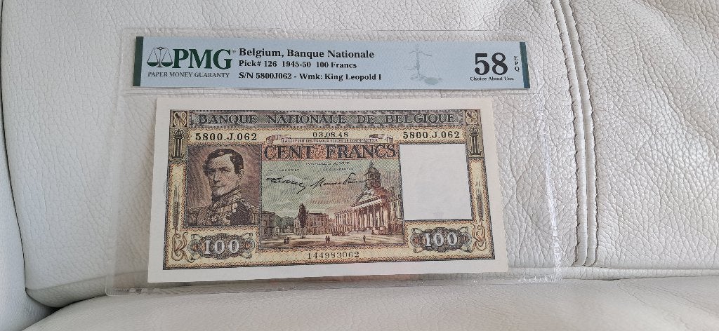 100 francs Dynastie 1948 PMG-58 EPQ, Timbres & Monnaies, Enlèvement ou Envoi, Billets en vrac