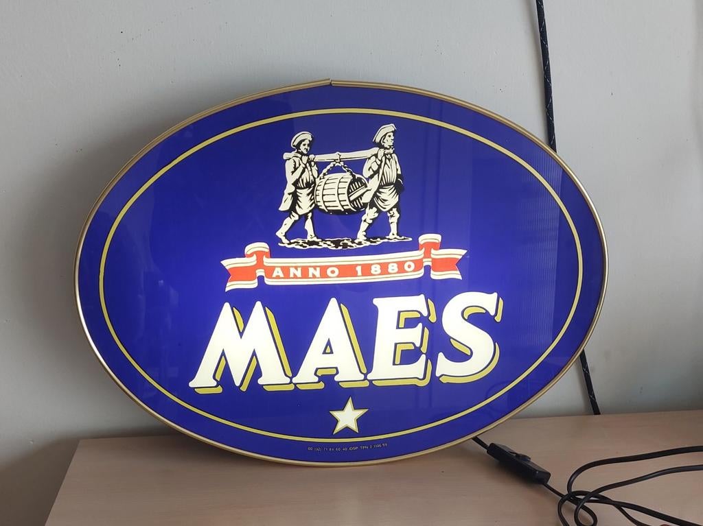 Maes bière enseigne lumineuse, Enlèvement ou Envoi, Neuf, Panneau, Plaque ou Plaquette publicitaire