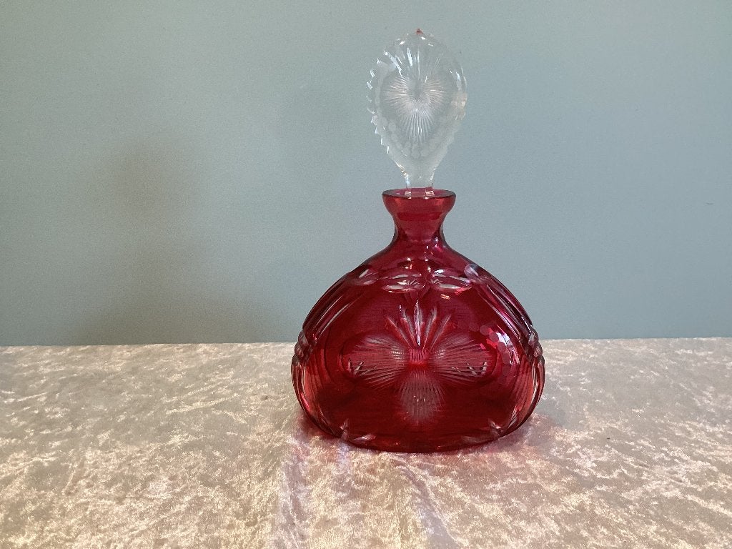 Parfumflakon in dubbelgelaagd kristal. 105/a., Antiek en Kunst, Ophalen