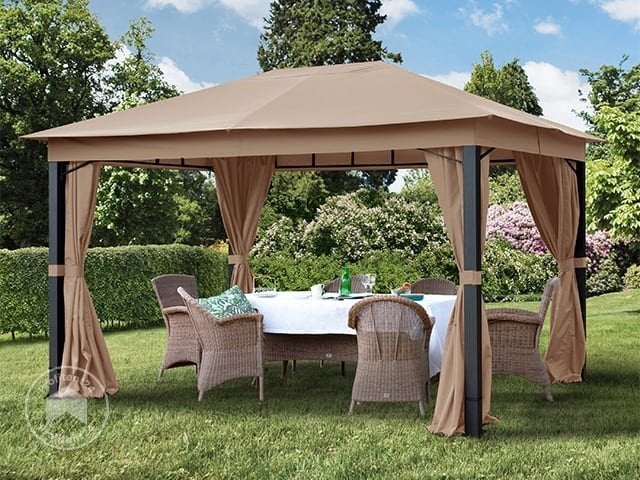 Tente de fête 3x4 m taupe Sunset Profitent24 Toolport, Jardin & Terrasse, Tonnelles, Comme neuf, Pavillon, Moins de 2 mètres, Moins de 5 mètres