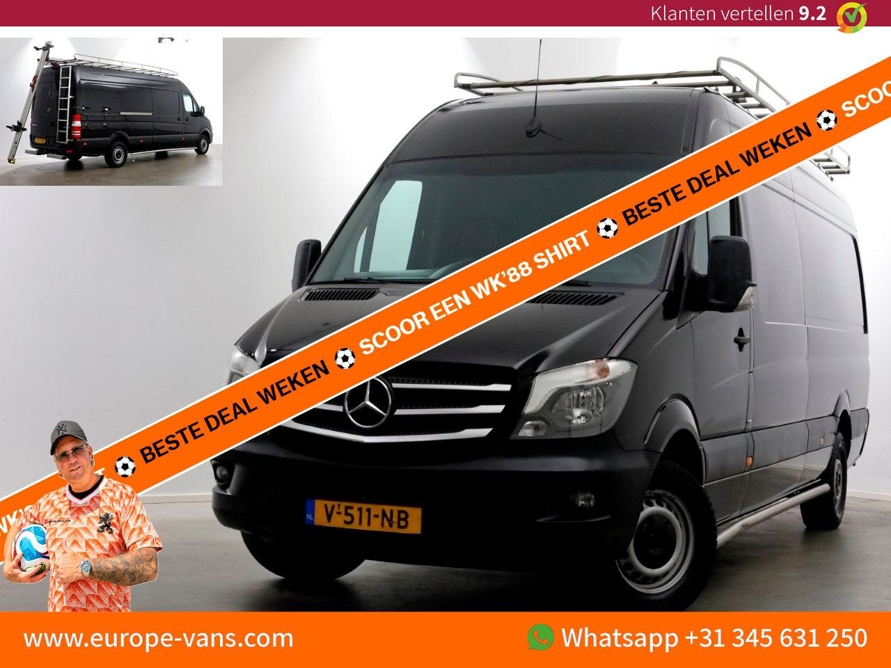 Mercedes-Benz Sprinter 316 CDI 163pk E6 7G Automaat L3H2 Max, Auto's, Automaat, Zwart, Mercedes-Benz, Bedrijf