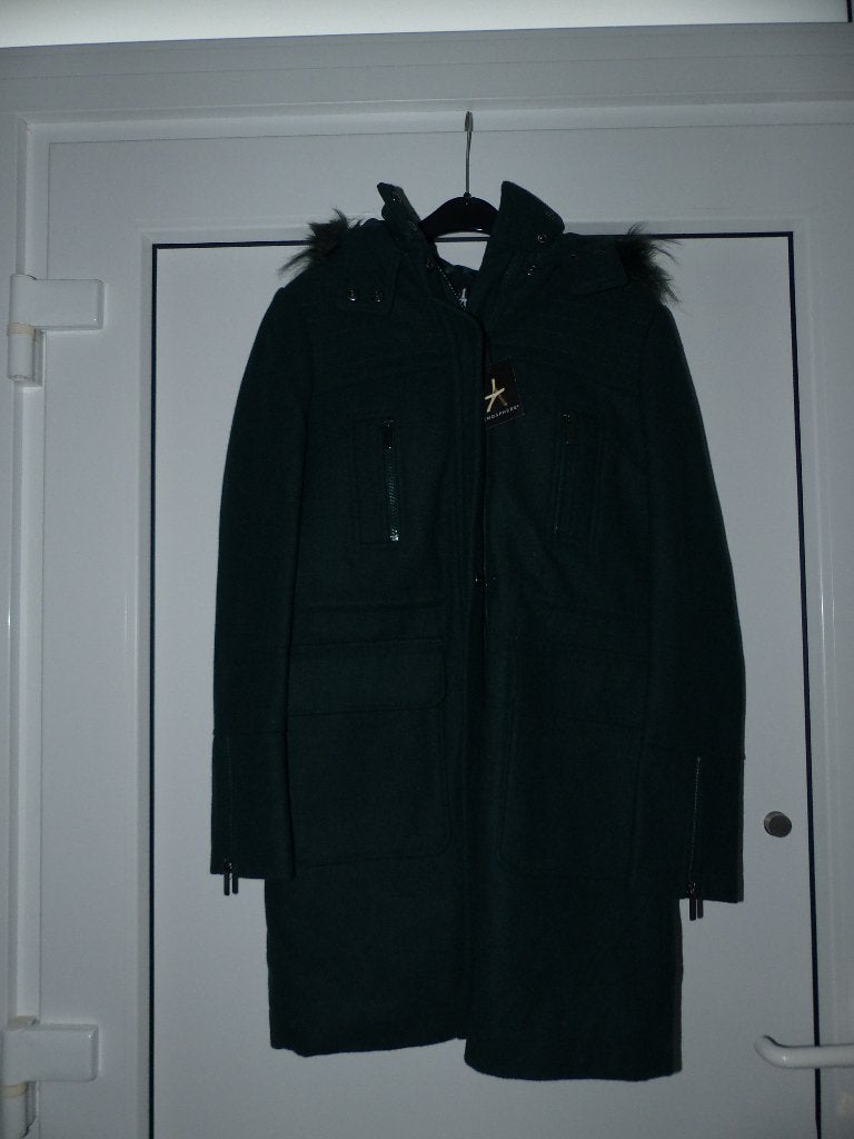 Donkergroene wintermantel Atmosphere - maat 34, Kleding | Dames, Jassen | Winter, Atmosphere, Ophalen of Verzenden, Zo goed als nieuw