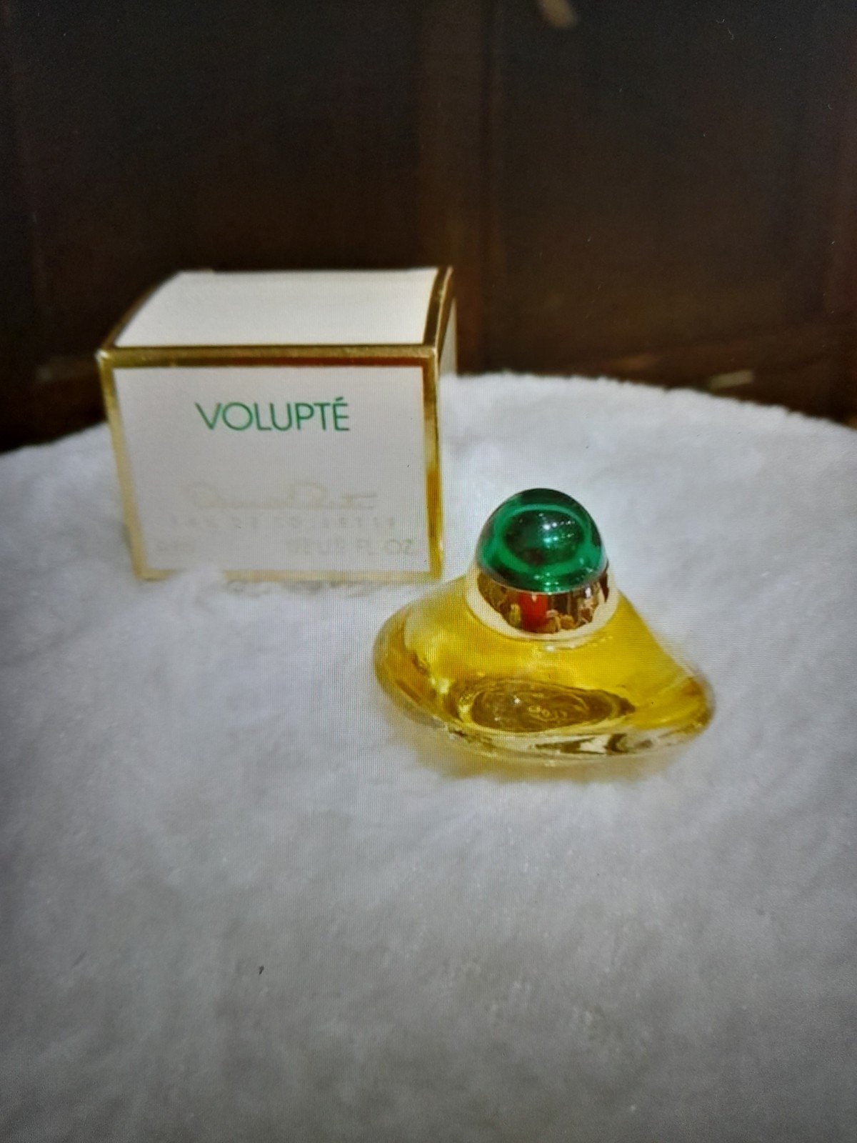 Vintage Volupté Miniature van Oscar de la Renta Eau de Toile, Verzamelen, Ophalen of Verzenden, Nieuw, Miniatuur, Gevuld