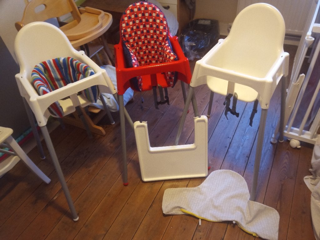 3 chaises hautes bébés, Enfants & Bébés, Enlèvement, Comme neuf, Chaise de table, Ceinture(s)