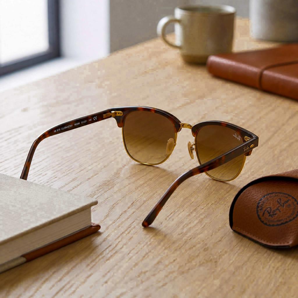 Rayban Clubmaster, Lunettes de soleil, Lunettes de sol, Enlèvement ou Envoi, Lunettes de soleil, Ray-Ban