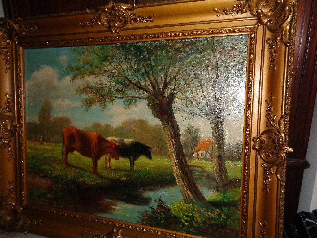 Kasimir (1881)-Prachtig groot schilderij -Vermeld in BENEZIT, Ophalen of Verzenden, Bijzondere lijst, Doek