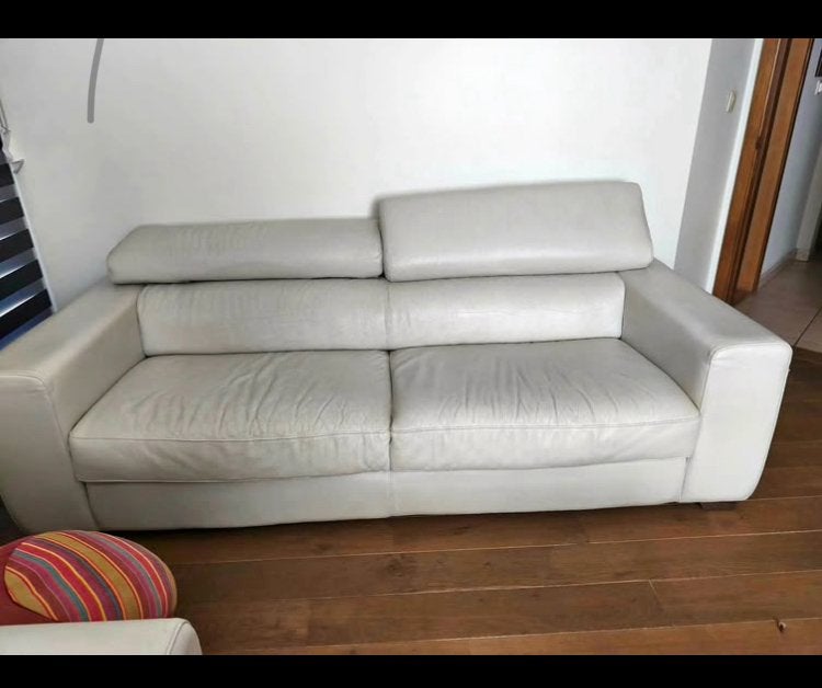 Divan en cuir trois places, Trois personnes, 100 à 125 cm, Moins de 150 cm, Banc droit