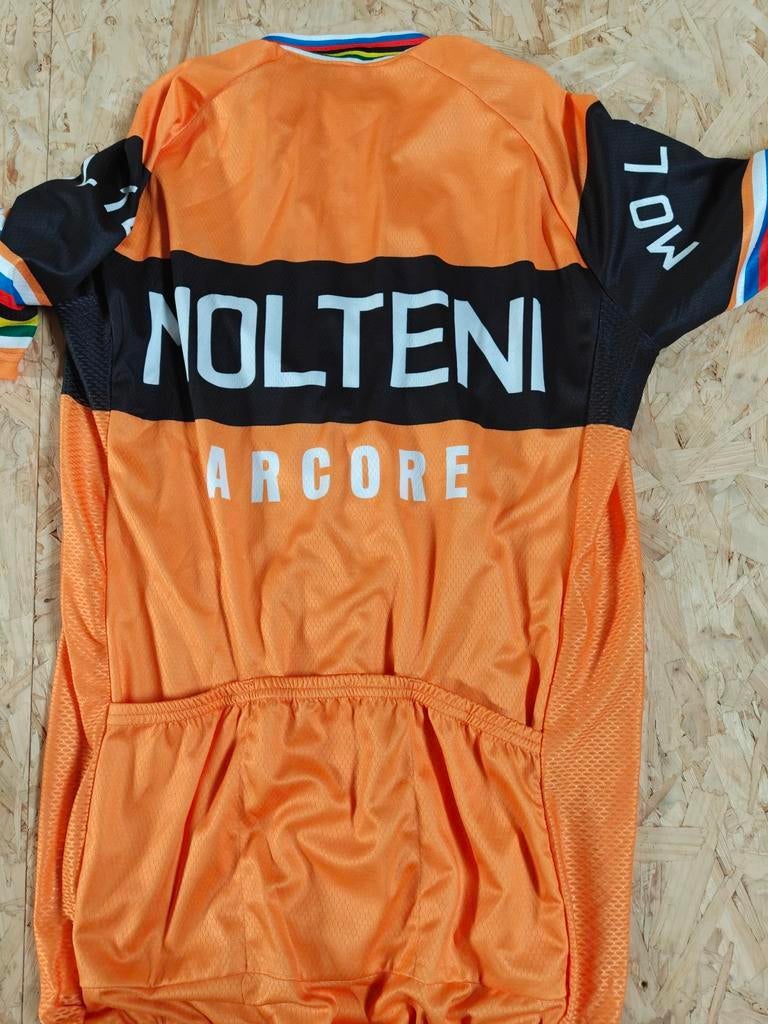 Molteni retro wielertenue (zwart/oranje/bruin) winter+zomer, Ophalen of Verzenden, Heren