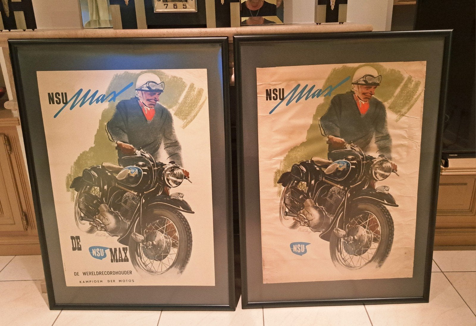 NSU Max Originele poster 1952 – A1 – 74 j oud - geen repro, Ophalen of Verzenden, A1 t/m A3, Reclame, Rechthoekig Staand