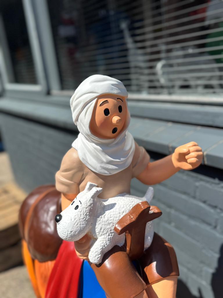 Kuifje op Kameel beeld, Verzamelen, Ophalen, Kuifje, Gebruikt, Beeldje of Figuurtje